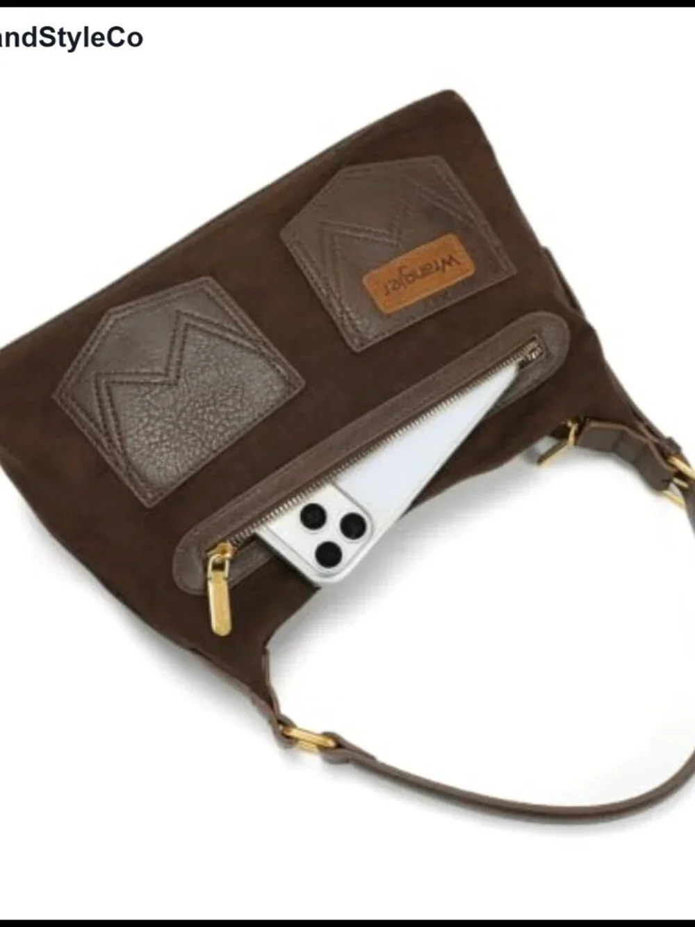 Faux Suede Hobo Shoulder Bag Slouchy Crossbody Purse Women